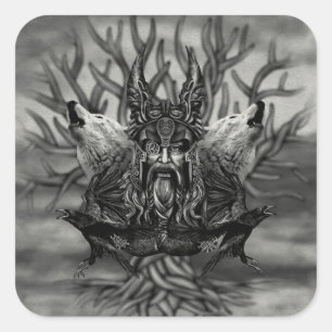 Odin-All-Father Vierkante Sticker