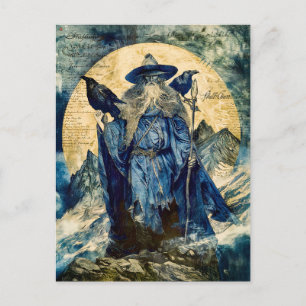 Odin de Eenoog met Zijn Twee Raven Feestdagenkaart