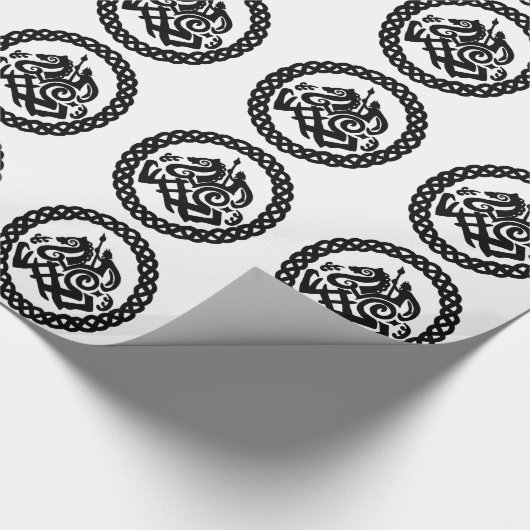Odin en Sleipnir in Celtic Knot Circle Cadeaupapier (Hoek)