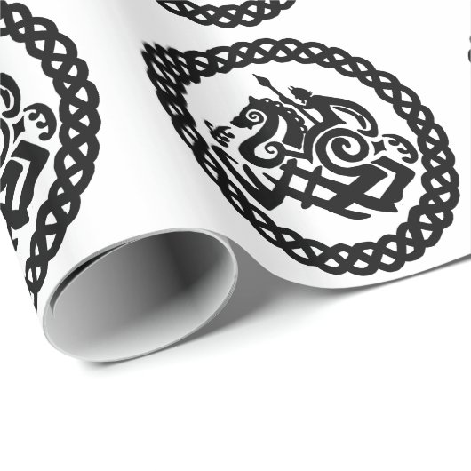 Odin en Sleipnir in Celtic Knot Circle Cadeaupapier (Rol Hoek)