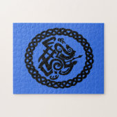 Odin en Sleipnir silhouetten Legpuzzel (Horizontaal)