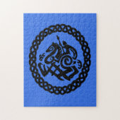 Odin en Sleipnir silhouetten Legpuzzel (Verticaal)