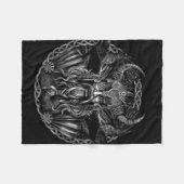 Odin en zijn ravens Huginn en Muninn Fleece Deken (Voorkant (Horizontaal))