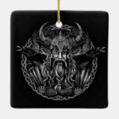 Odin en zijn ravens Huginn en Muninn Keramisch Ornament (Achterkant)