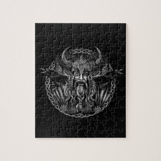 Odin en zijn ravens Huginn en Muninn Legpuzzel (Verticaal)
