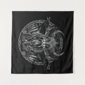 Odin en zijn ravens Huginn en Muninn Wandkleed (Voorkant (horizontaal))