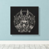Odin en zijn wolven Geri en Freki Canvas Afdruk (Insitu (Houten vloer))