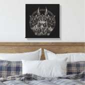 Odin en zijn wolven Geri en Freki Canvas Afdruk (Insitu (Slaapkamer))