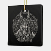 Odin en zijn wolven Geri en Freki Keramisch Ornament (Links)