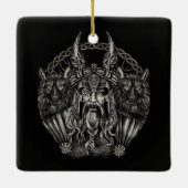 Odin en zijn wolven Geri en Freki Keramisch Ornament (Achterkant)