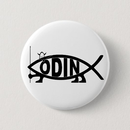 Odin Fish Ronde Button 5,7 Cm (Voorkant)