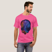 Odin gekleurde Levensboom Viking Valhalla Heidens T-shirt (Voorkant volledig)