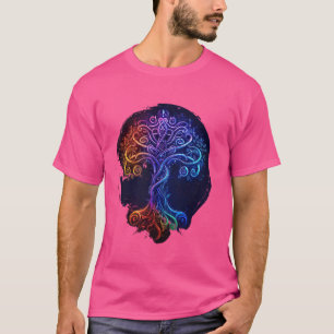 Odin gekleurde Levensboom Viking Valhalla Heidens T-shirt