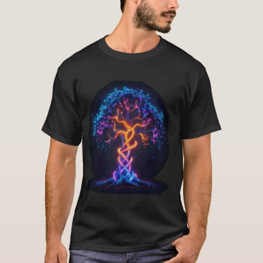 Odin gekleurde Levensboom Viking Valhalla Pagan 1 T-shirt (Voorkant)