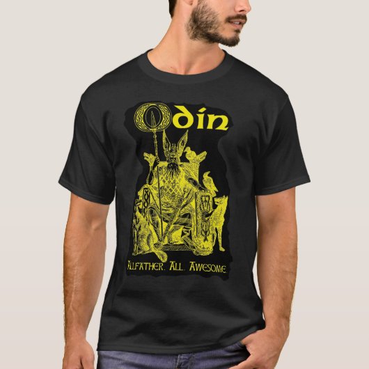 ODIN! Gold op zwart T-shirt (Voorkant)