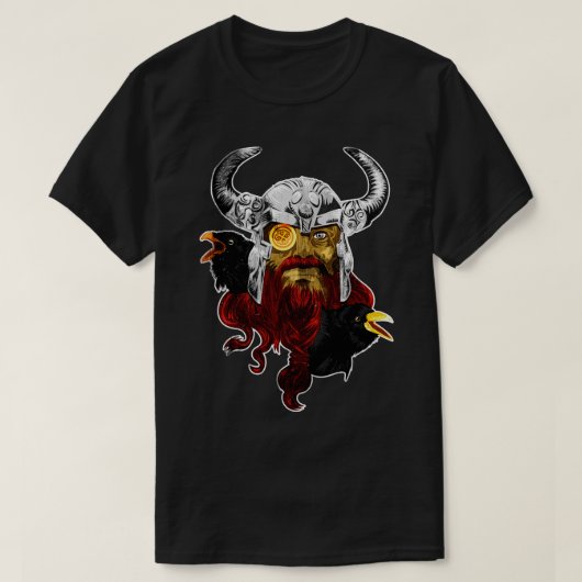 Odin met Huginn en Muninn T-shirt (Design voorkant)