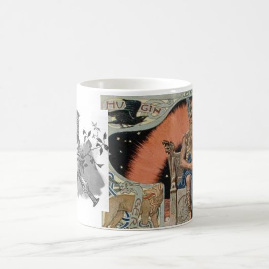 Odin met Mok Huginn en Muninn (Center)