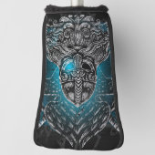 Odin met ravens en zwaarden Viking Mythology blue Golfheadcover (Draai 90)