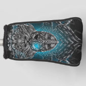 Odin met ravens en zwaarden Viking Mythology blue Golfheadcover (Voorkant)
