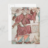 Odin, met zijn twee kraaien, Hugin en Munin Briefkaart (Voorkant / Achterkant)