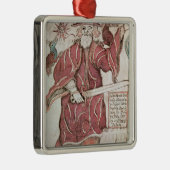 Odin, met zijn twee kraaien, Hugin en Munin Metalen Ornament (Rechts)
