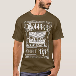 Odin on Sleipnir and Viking Warriors Norse Mytholo T-shirt