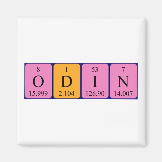 Odin periodiek table name magnet (Voorkant)