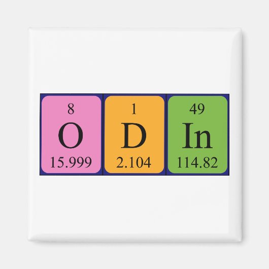 Odin periodiek table name magnet (Voorkant)