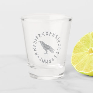 Odin Raaf Kraai Viking Mythologie runen runisch Shot Glas