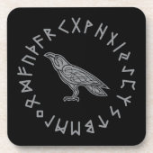 Odin Raven Crow Viking Mythology runic Bier Onderzetter (Voorkant)