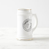 Odin Raven Crow Viking Mythology runic Bierpul (Voorkant rechts)