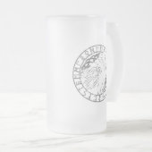 Odin Raven Crow Viking Mythology runic Matglas Bierpul (Voorkant rechts)