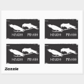 Odin Raven Crow Viking Mythology runic Rechthoekige Sticker (Vel)