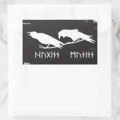 Odin Raven Crow Viking Mythology runic Rechthoekige Sticker (Tas)