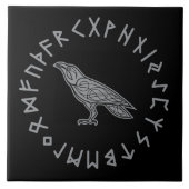 Odin Raven Crow Viking Mythology runic Tegeltje (Voorkant)
