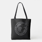 Odin Raven Crow Viking Mythology runic Tote Bag (Achterkant)