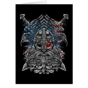 Odin raven en zwaarden Viking Mythologie USA vlag