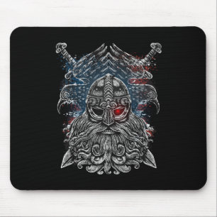 Odin raven en zwaarden Viking Mythologie USA vlag Muismat