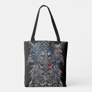 Odin raven en zwaarden Viking Mythologie USA vlag Tote Bag