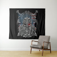 Odin raven en zwaarden Viking Mythologie USA vlag