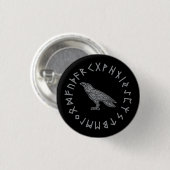 Odin raven kraai Viking-mythologie runen runisch Ronde Button 3,2 Cm (Voorkant /achterkant)