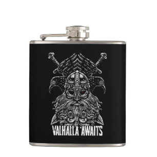 Odin raven Viking Mythologie Valhalla wacht Heupfles
