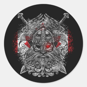 Odin raven zwaarden Viking Mythologie Canada vlag Ronde Sticker