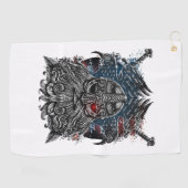 Odin ravens en swords Viking Mythology USA vlag Golfhanddoek (Horizontaal)