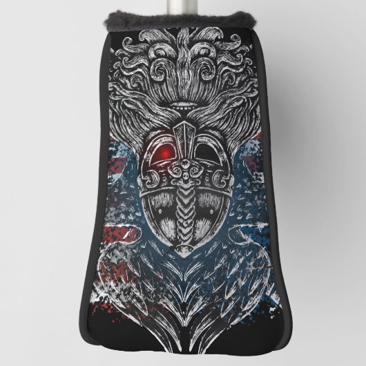Odin ravens en swords Viking Mythology USA vlag Golfheadcover (Draai 90)
