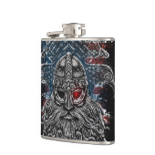 Odin ravens en swords Viking Mythology USA vlag Heupfles (Links)