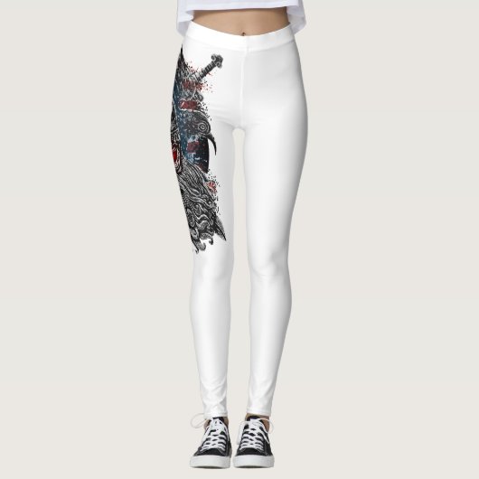 Odin ravens en swords Viking Mythology USA vlag Leggings (Voorkant)