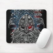 Odin ravens en swords Viking Mythology USA vlag Muismat (Met muis)