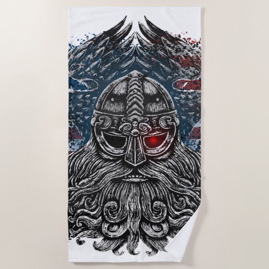 Odin ravens en swords Viking Mythology USA vlag Strandlaken (Voorkant)