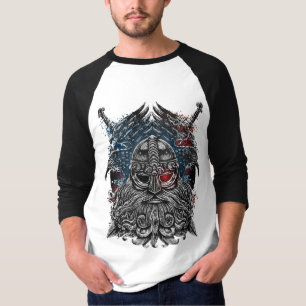 Odin ravens en swords Viking Mythology USA vlag T-shirt